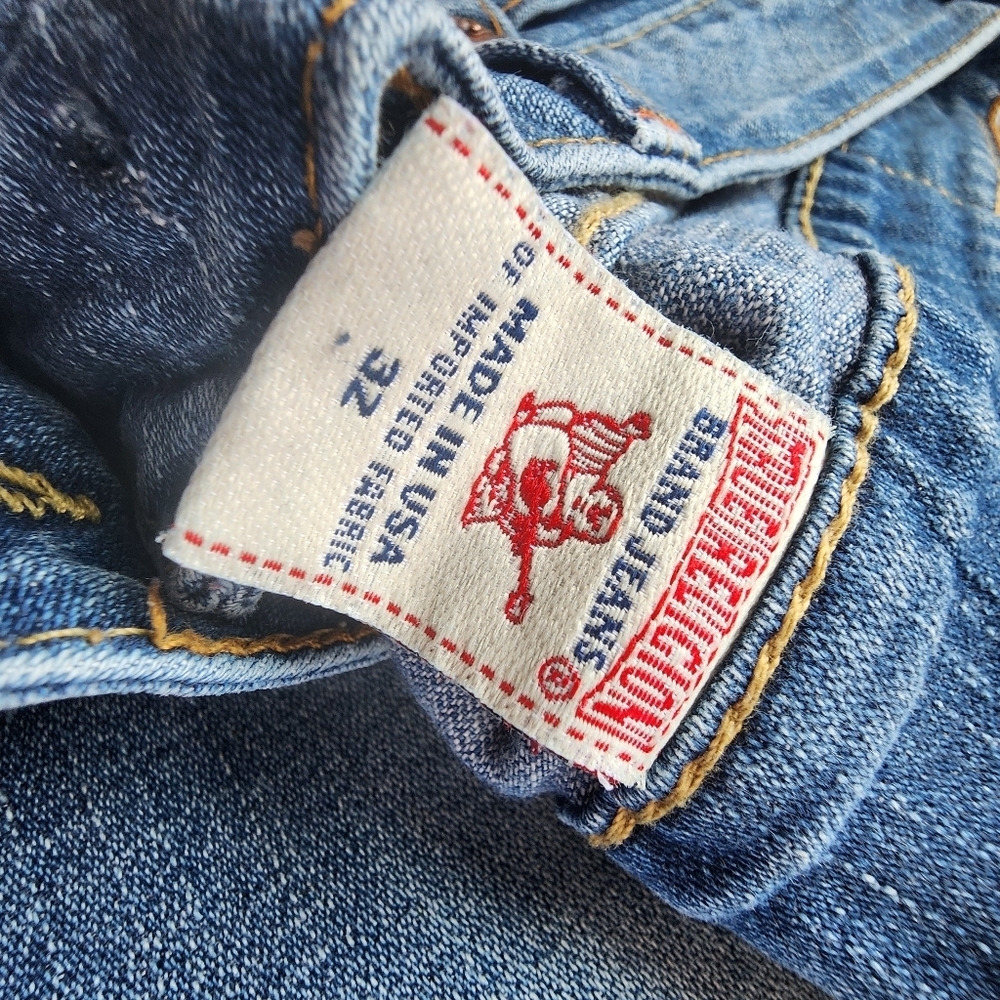 VTG TRUE RELIGION JEANS WOMENS 32 TWISTED SEAM FLARE LEG LOW RISE USA Horseshoe - Picture 10 of 15